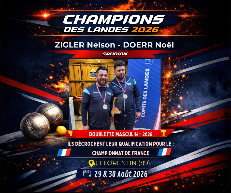 DOUBLETTE MASCULIN 2026